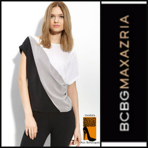 BCBGMaxAzria Tops - BCBGMAXAZRIA SILK Colorblock Asymmetrical Top BCBGMaxAzria Tops - BCBGMAXAZRIA SILK Colorblock Asymmetrical Top